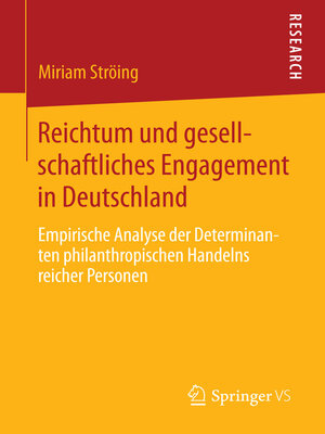 cover image of Reichtum und gesellschaftliches Engagement in Deutschland